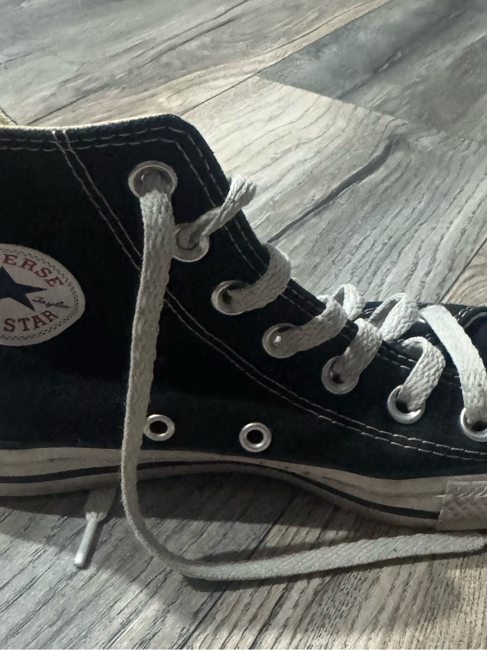 Converse Black High-Top Kids Sneakers with White Laces